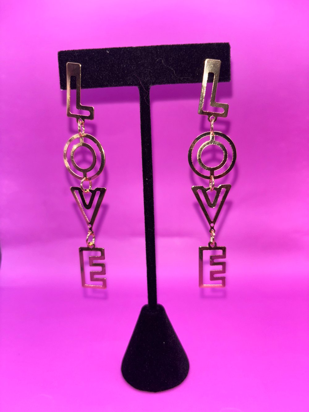 Gold Love earrings 