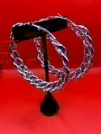 Image 1 of Large silver chunky chain earrings 