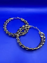 Image 2 of Large gold chunky chain earrings 