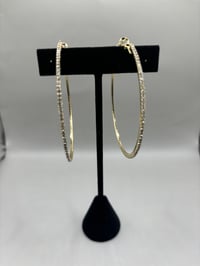 Image 1 of Gold hoop rhinestones earrings 