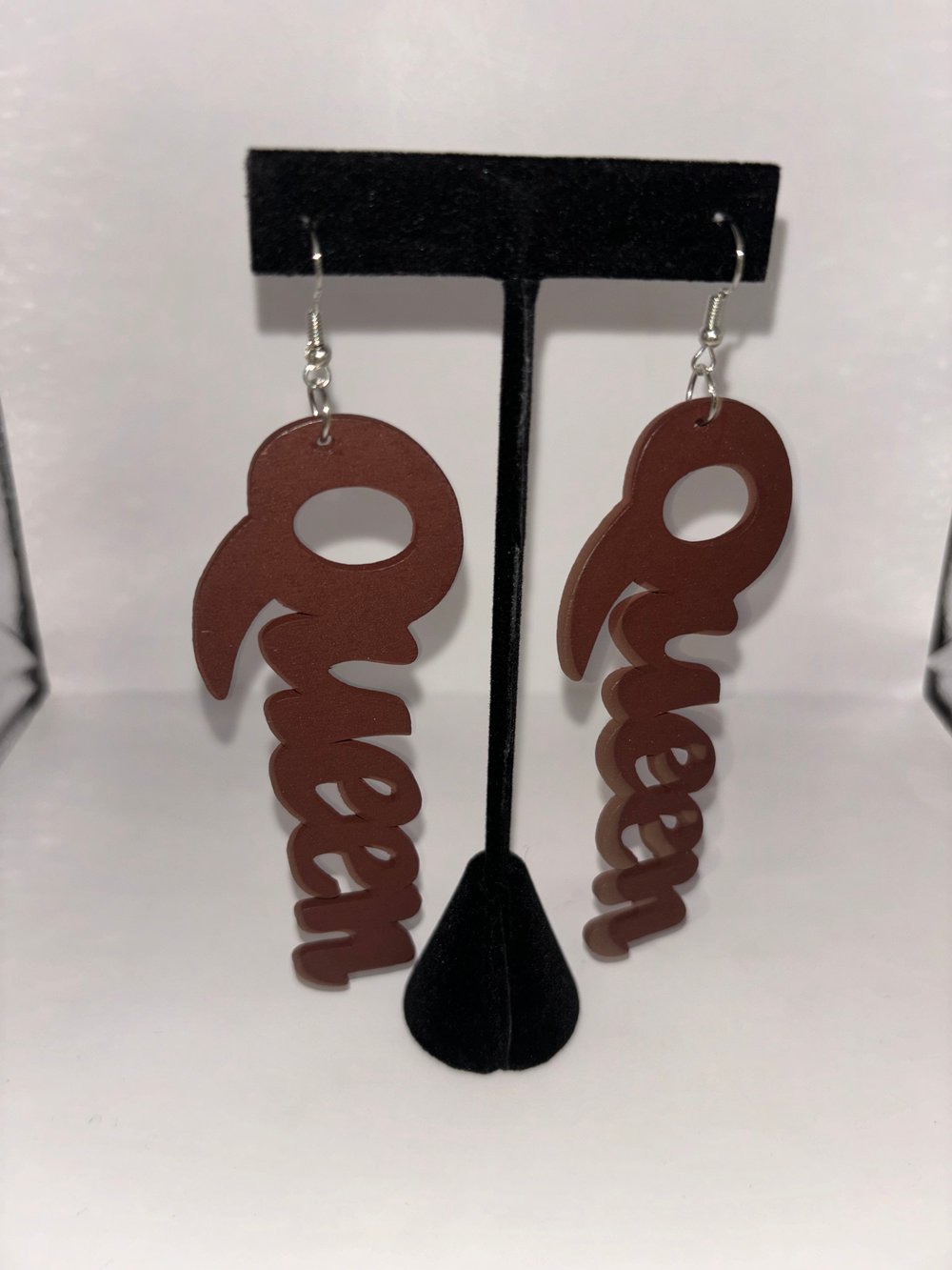 Dangling Queen Wooden Earrings 