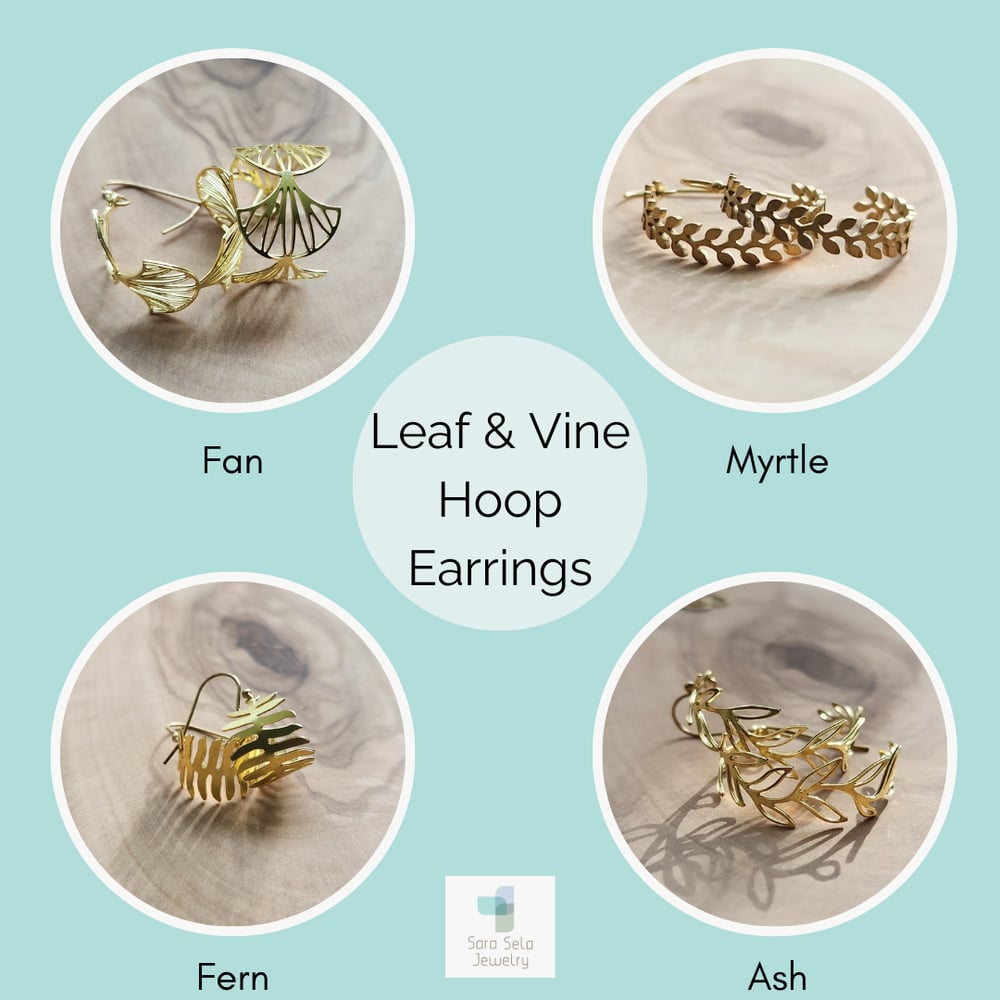 Image of Leafy Vine Hoop Earrings