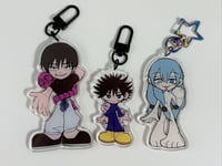 Image of JJK toji megumi gojo geto acrylic charms + stickers