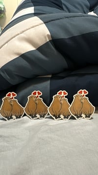 (Clear sticker) Lovely capybara couple