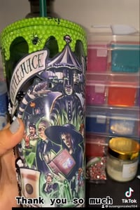 Image 2 of BeetleJuice Rhinestone Tumbler 