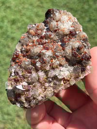 Image 1 of Smoky Quartz & Garnet Cluster On Feldspar Matrix #2484