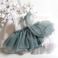 Image 3 of Newborn girls outfit | Mia | dusty aquamarine | off white