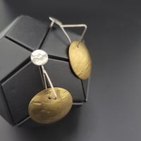 Image 3 of Brass Dome Silver Earrings