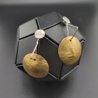 Image 1 of Brass Dome Silver Earrings