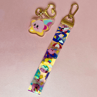 Image 4 of Kirby Holographic PVC Lanyard Keychains