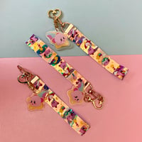 Image 1 of Kirby Holographic PVC Lanyard Keychains