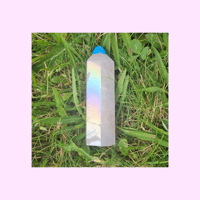 Image 1 of Aura-coated Rose Quartz Tower