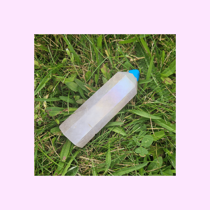 Image of Aura-coated Rose Quartz Tower