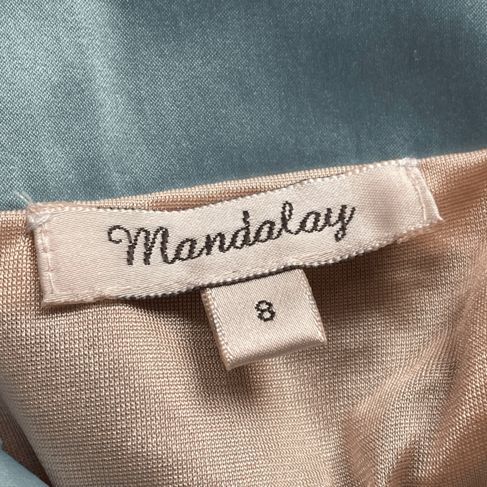 Image of MANDALAY TURQUOISE SATIN EMBELLISHED FAIRY TOP