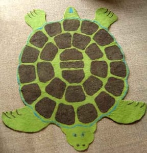 Image of ENDANGERED SPECIES: Hand felted turtle rug
