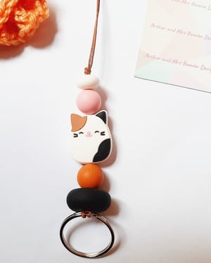 Image of Jinty Calico cat lanyard