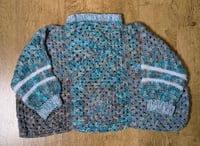 Image 1 of Blue Crochet Crop Sweater