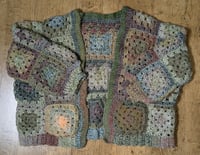 Image 1 of Blue/Green Crochet Cardigan 