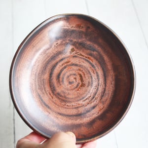 Image of Large Spoon Rest in Copper Metalic Glaze, Cooking Station Dish, Made in USA