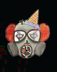 Image 1 of Gas Mask Clown Print