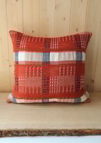 Image 1 of Madder wool cushion 40x40 naturally dyed pillow red