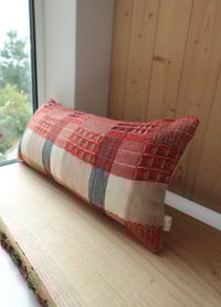 Image 1 of Madder wool cushion rectangle 20x50 naturally dyed pillow