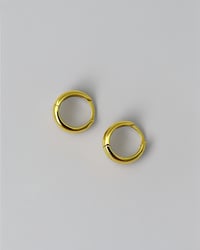 Image 3 of Huggie Hoops in Gold