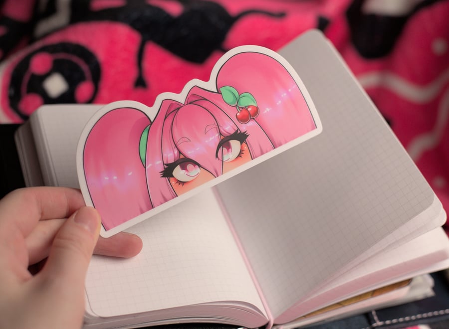 Image of Hatsune Miku Vinyl Sticker - Sakura Peeker