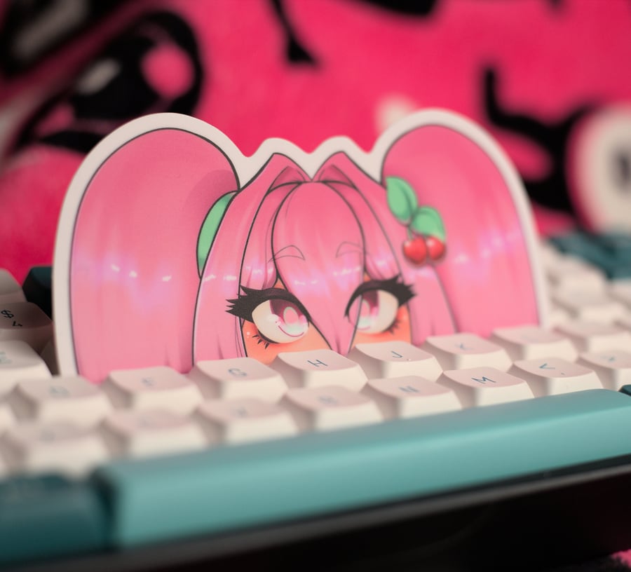 Image of Hatsune Miku Vinyl Sticker - Sakura Peeker