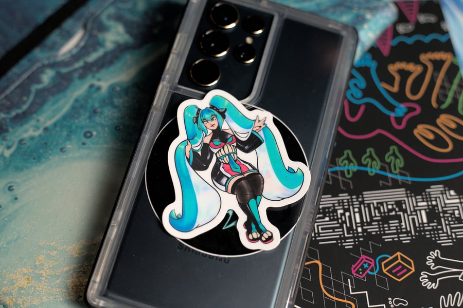 Image of Hatsune Miku Vinyl Sticker - Sitting