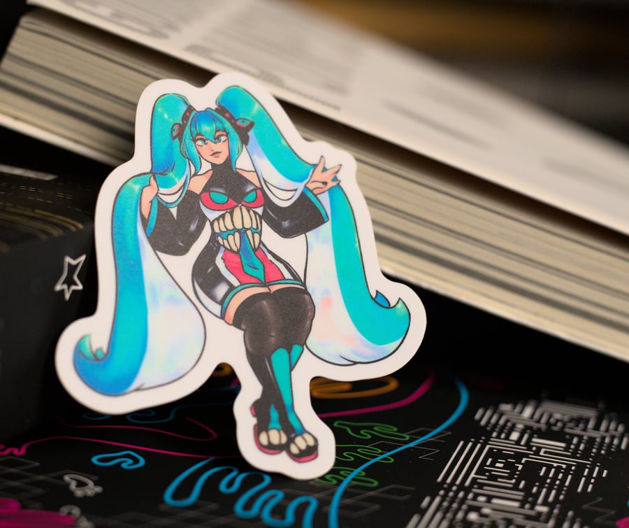 Image of Hatsune Miku Vinyl Sticker - Sitting