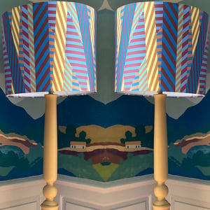 Image of NEW Aviator Stripe Blue Lampshades