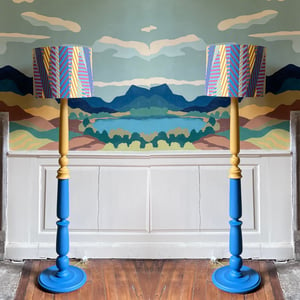 Image of NEW Aviator Stripe Blue Lampshades