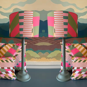 Image of NEW Aviator Stripe Pink Lampshade