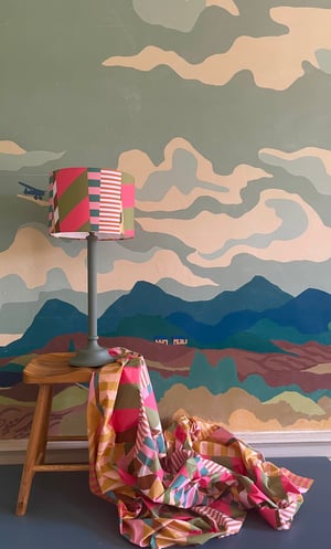 Image of NEW Aviator Stripe Pink Lampshade