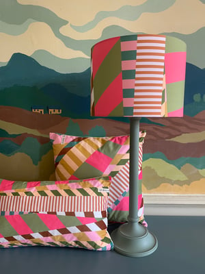 Image of NEW Aviator Stripe Pink Cushion