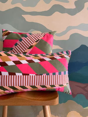 Image of NEW Aviator Pink Velvet Bolster