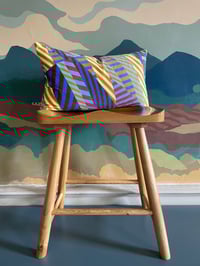 Image 4 of NEW Aviator Stripe Blue Velvet Bolster