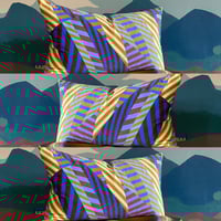 Image 5 of NEW Aviator Stripe Blue Velvet Bolster