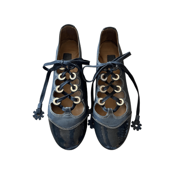 Image of LACE-UP MARITHÉ+ FRANÇOIS GIRBAUD NAVY FLATS