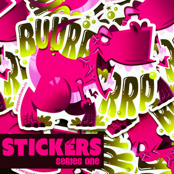 Image of 5" STICKERS Series One: Dino Burp