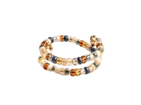 Image 1 of PINK, BLUE, AUBURN, AND WHITE MULTICOLOR BEADED WIRE WRAP RING (ITEM #2536)
