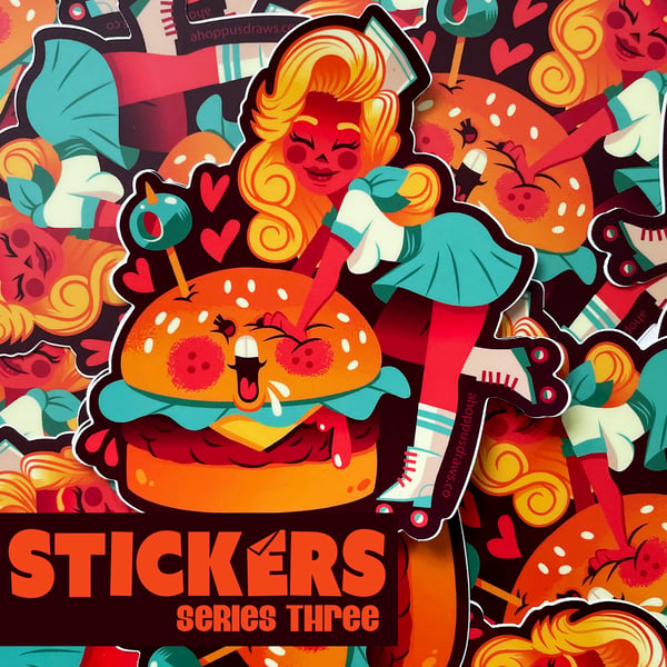 Image of 5" STICKERS Series Three: Burger Girl