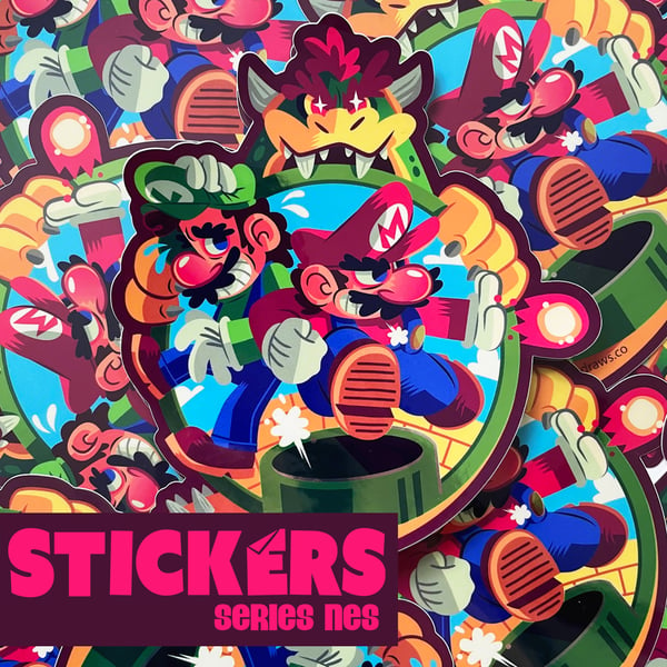 Image of 5" STICKERS Series NES: The Bros.