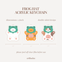 Image 1 of Frog Hat (3 vers.) Acrylic Keychain 