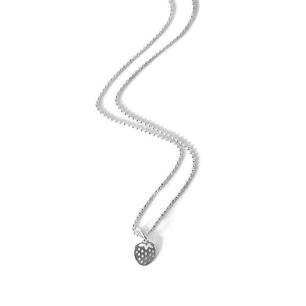 Image of Sterling Silver Strawberry Charm Necklace 