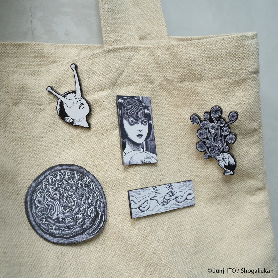 Image of JUNJI ITO UZUMAKI COLLECTORS ENAMEL PIN SET 