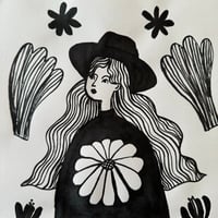 Image 3 of ORIGINAL INK PAINTING - FLOWER GIRL