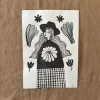 Image 1 of ORIGINAL INK PAINTING - FLOWER GIRL