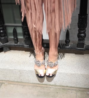 Gold and Crystal Sandals